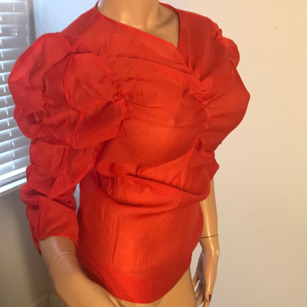 Ruffled see-through top by H&M; NWT; Size 14